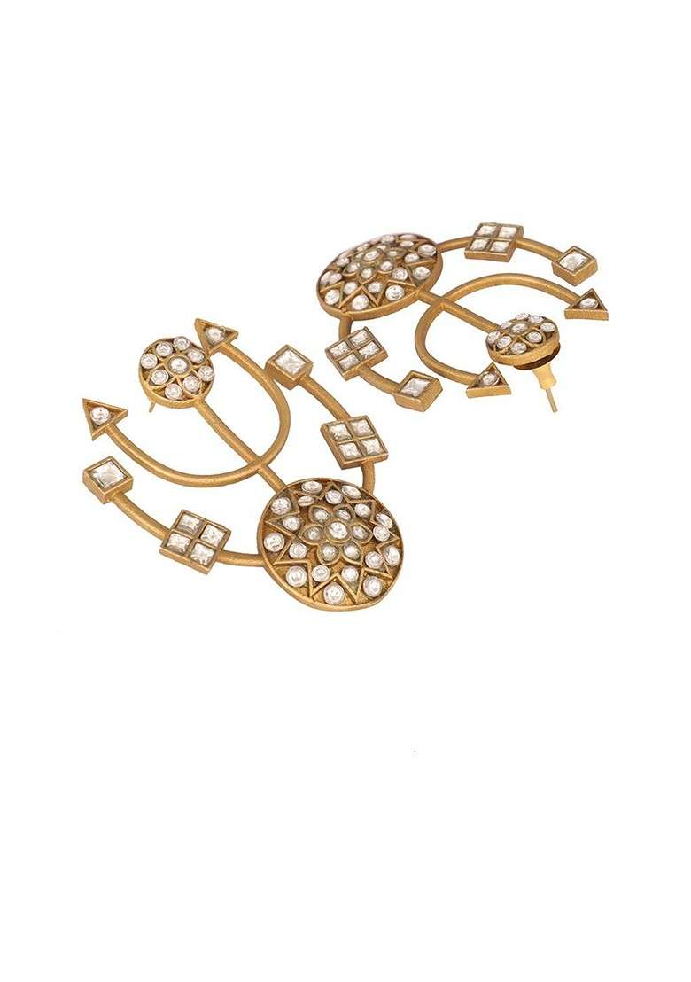 Gold Plated Pearls Beaded Contemporary Studs - Indya