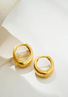 18K Gold Plated Waterproof Anti Tarnish 16Mm Diameter Huggie Hoop Earrings