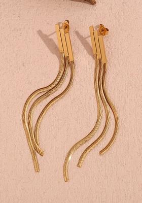 18K Gold Plated Waterproof Antitarnish Long Tassel Drop Earring