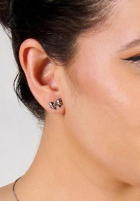 18K Silver Plated Waterproof Antitarnish Small Bow Stud Earrings