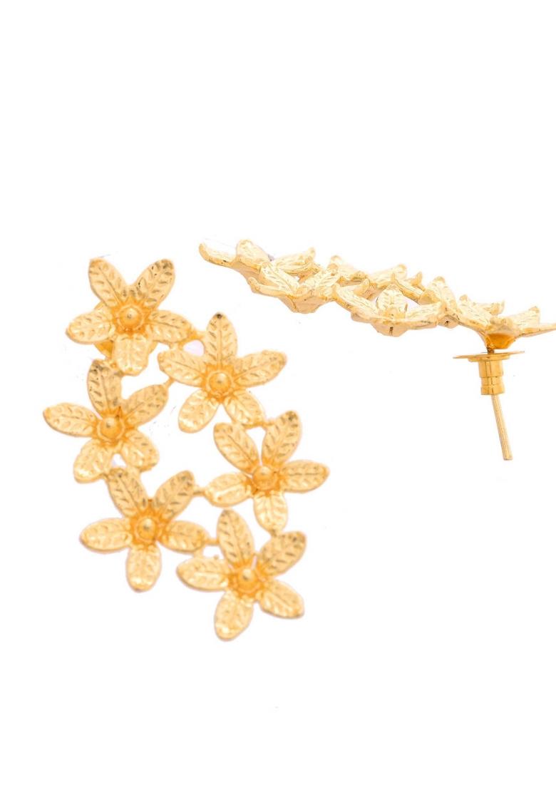 18K Gold Plated Floral Designer Earrings