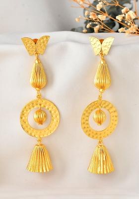 18K Gold Plated Designer Anti Tarnish Big Drop Earrings