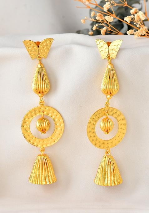 18K Gold Plated Designer Anti Tarnish Big Drop Earrings