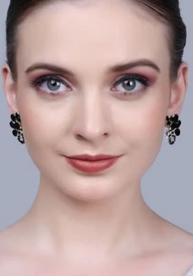 Black Peacock Kundan Statement Earrings For Women