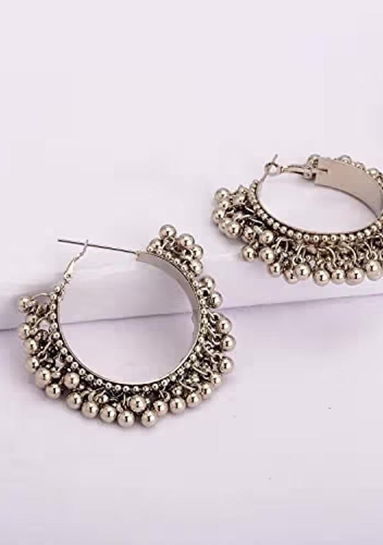 Classic Oxidised Bali Earrings For Women