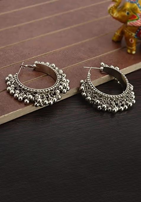 Classic Oxidised Bali Earrings For Women