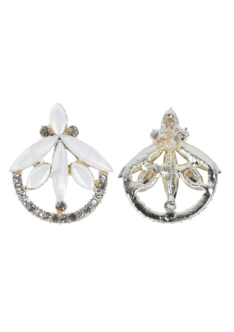 White Arrow Shaped Stud Earrings For Women - Indya