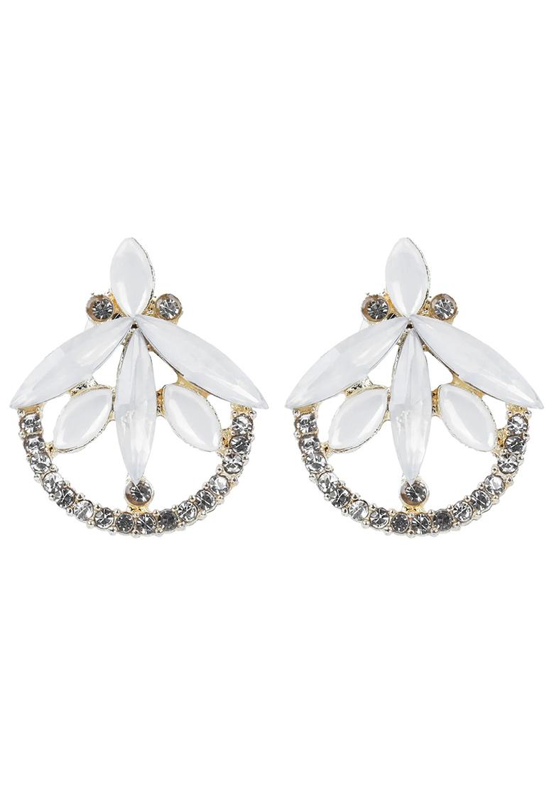 White Arrow Shaped Stud Earrings For Women