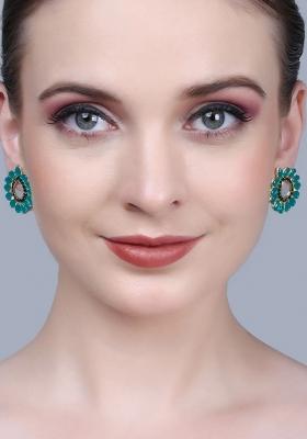 Green Center Multi Drop Earrings For Women