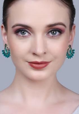 Green Center Big And Multi Drop Earrings For Women