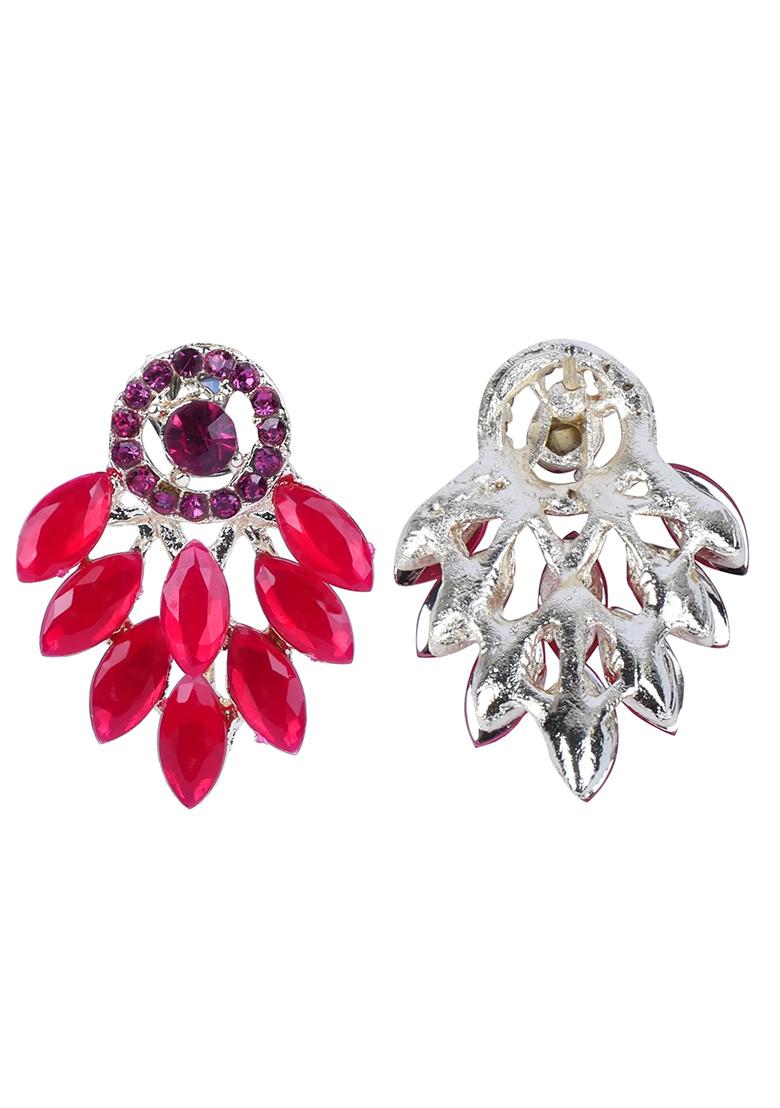 Red Small Multi Drop Kundan Earrings For Women