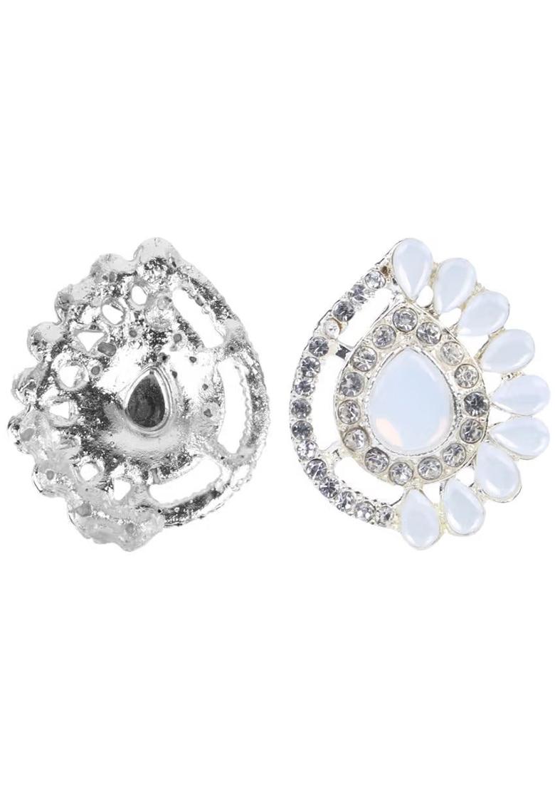 White Big And Small Drop Earrings For Women