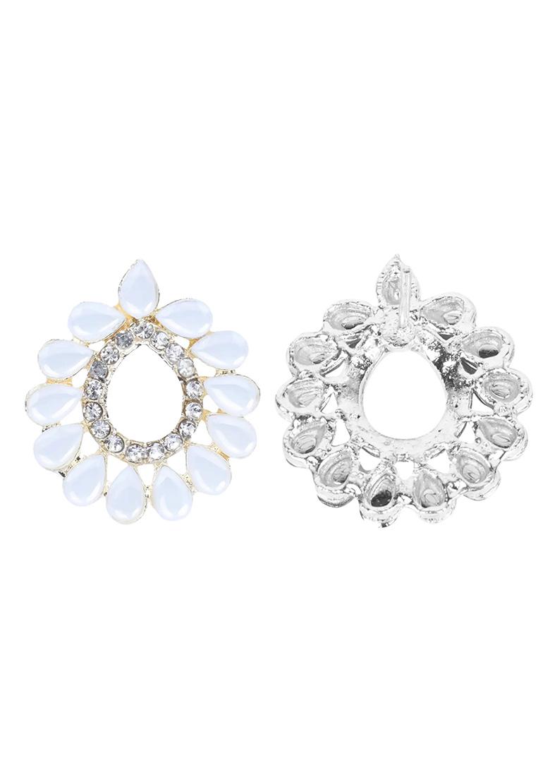 White Small Teardrop Earrings For Women