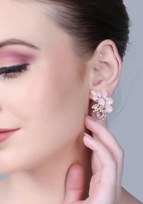 Pink Peacock Inspired Designer Earrings For Women