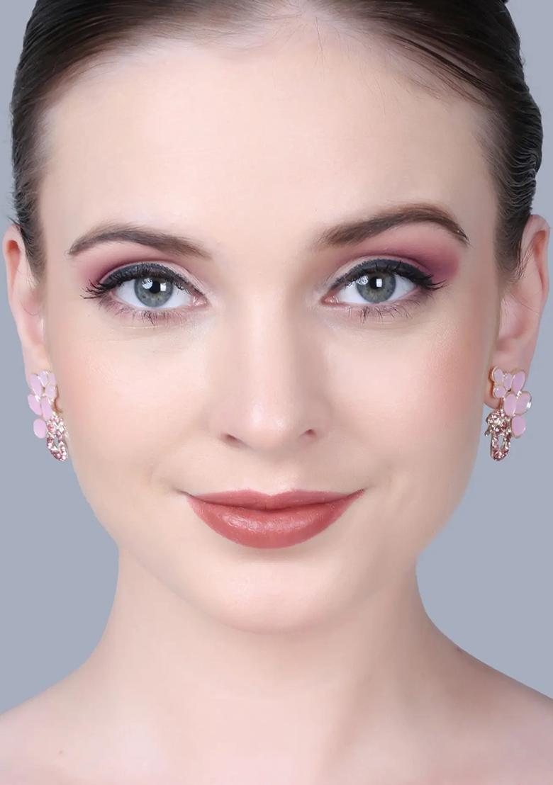 Pink Peacock Inspired Designer Earrings For Women