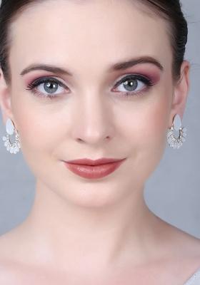 White Big And Small Round Drop Earrings For Women