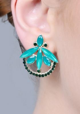 Blue Arrow Kundan Drop Earrings For Women