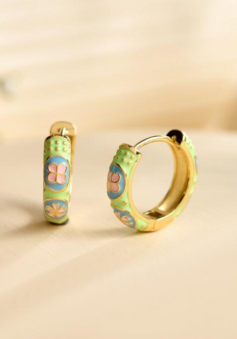 Light Green Stainless Steel Beads Earrings