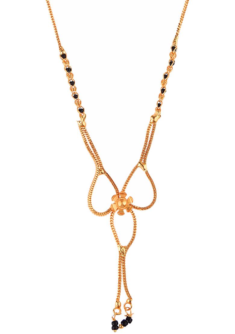 Gold Plated Bow Design Embedded Mangalsutra