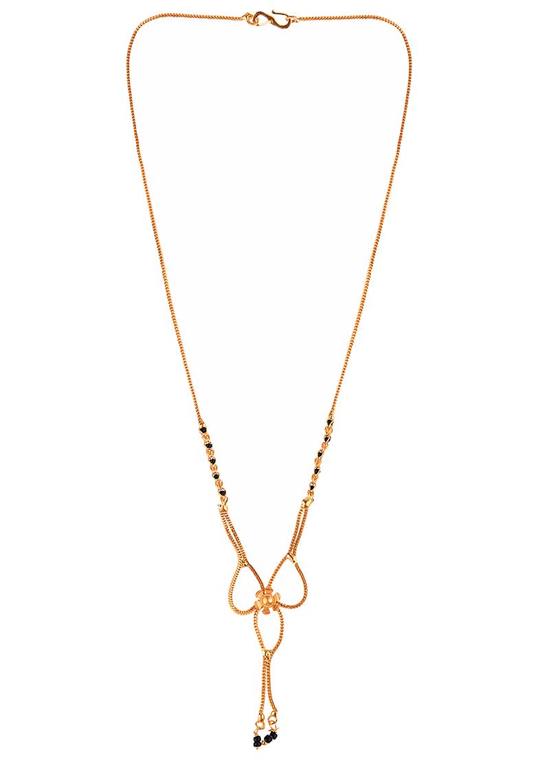 Gold Plated Bow Design Embedded Mangalsutra