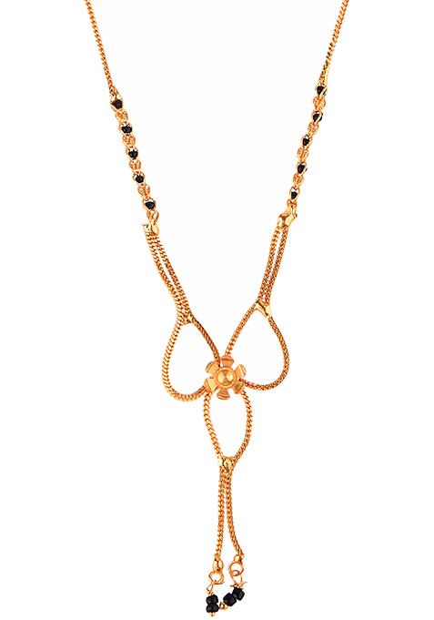 Gold Plated Bow Design Embedded Mangalsutra