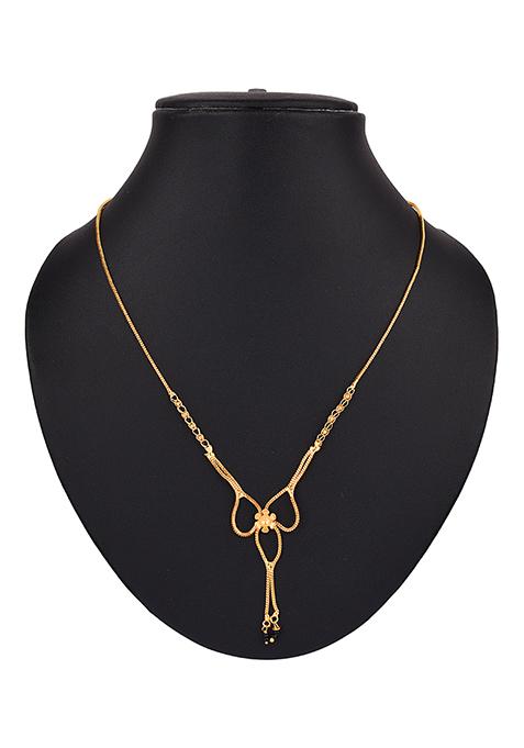Gold Plated Bow Design Embedded Mangalsutra
