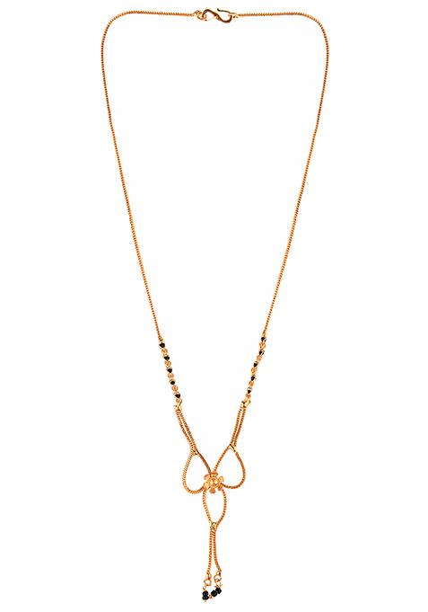 Gold Plated Bow Design Embedded Mangalsutra