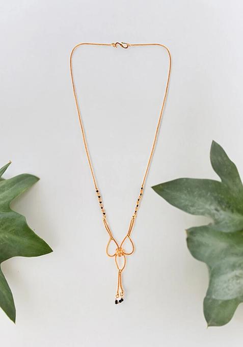 Gold Plated Bow Design Embedded Mangalsutra