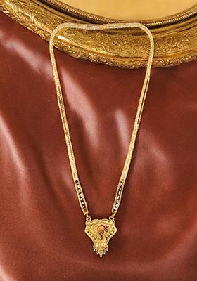 Gold Plated Meenakari Bead Long Mangalsutra