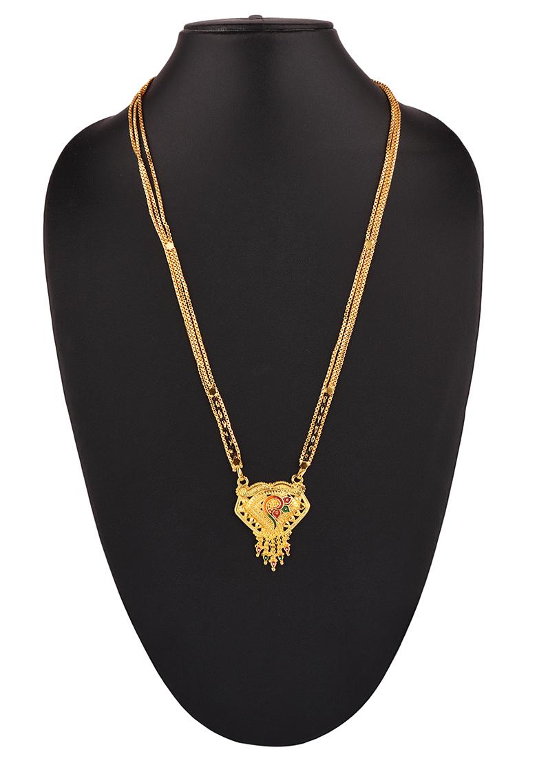 Gold Plated Meenakari Bead Long Mangalsutra