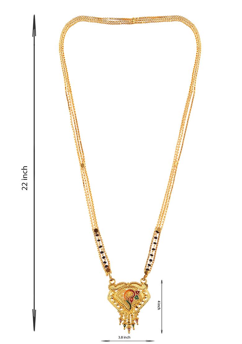 Gold Plated Meenakari Bead Long Mangalsutra