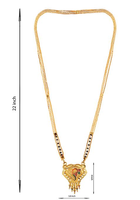 Gold Plated Meenakari Bead Long Mangalsutra