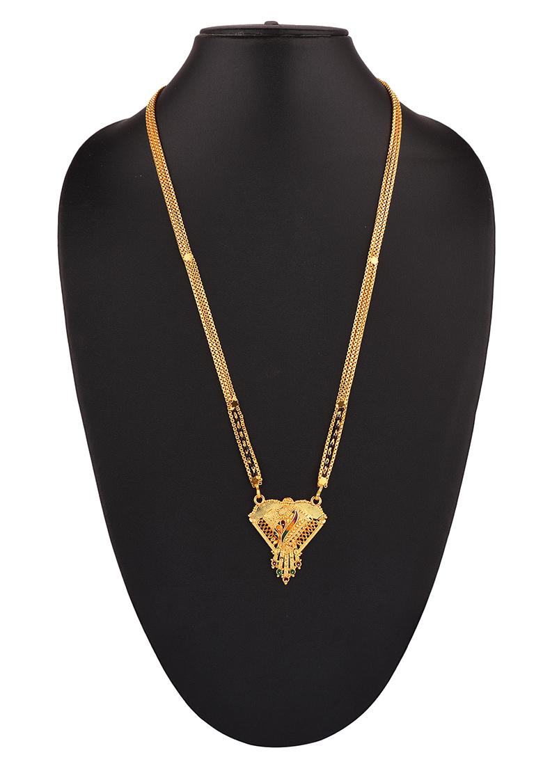 Gold Plated Meenakari Bead Long Mangalsutra