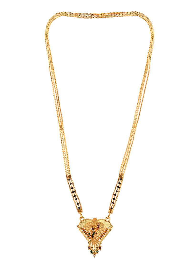 Gold Plated Meenakari Bead Long Mangalsutra