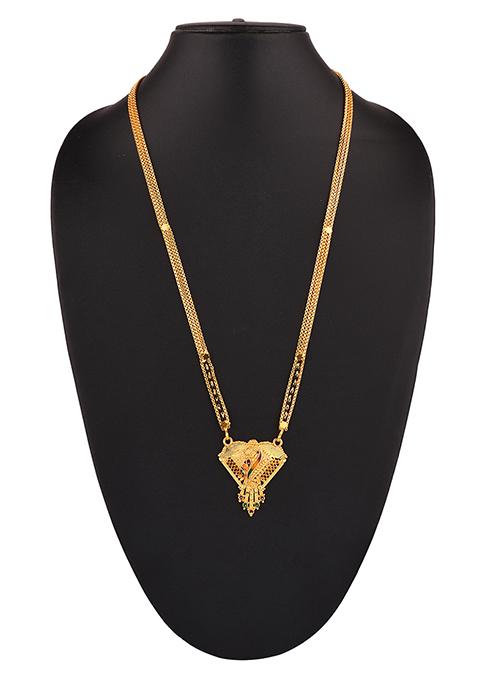 Gold Plated Meenakari Bead Long Mangalsutra