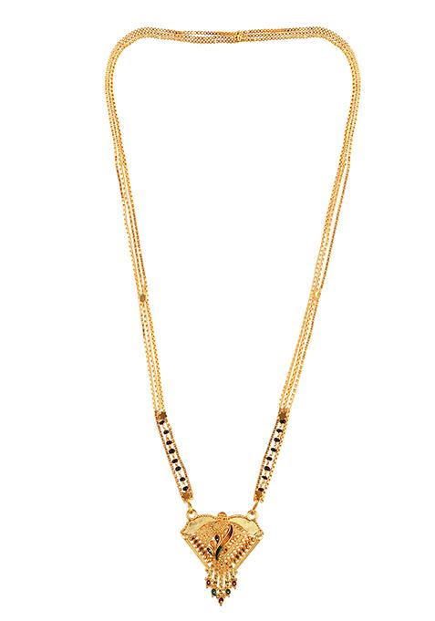 Gold Plated Meenakari Bead Long Mangalsutra