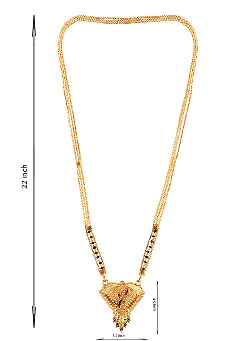 Gold Plated Meenakari Bead Long Mangalsutra