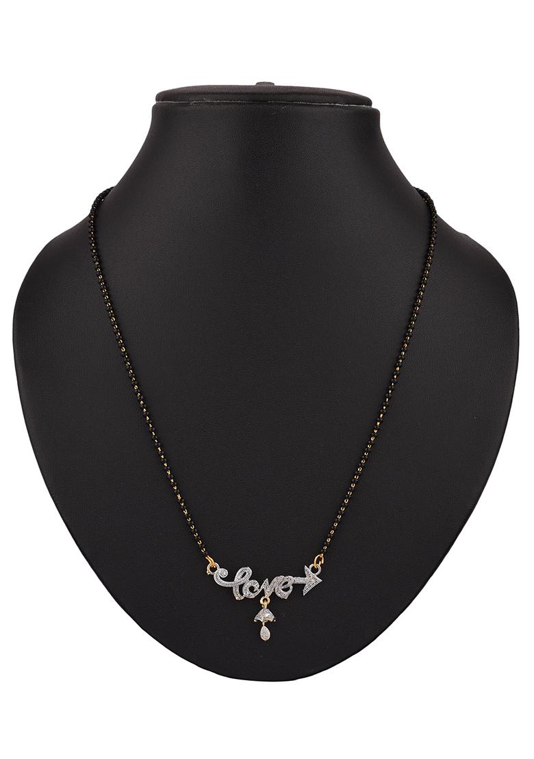 Gold Plated American Diamond Love Arrow Design Mangalsutra