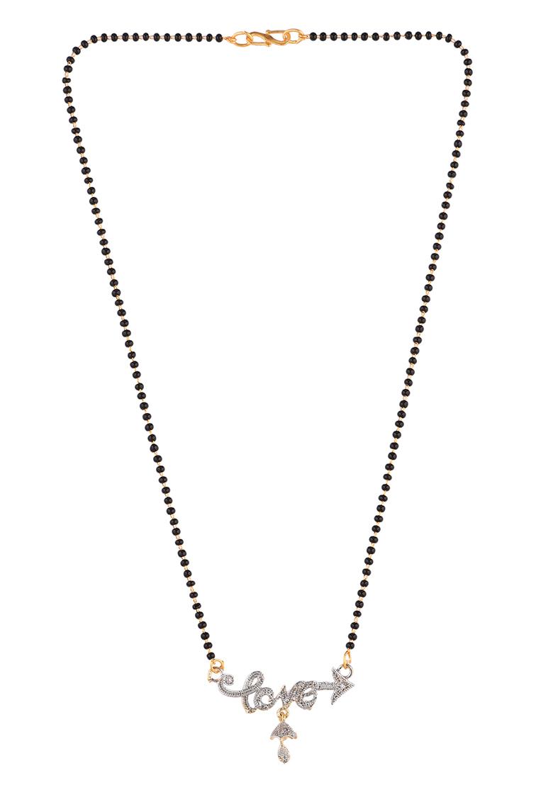 Gold Plated American Diamond Love Arrow Design Mangalsutra