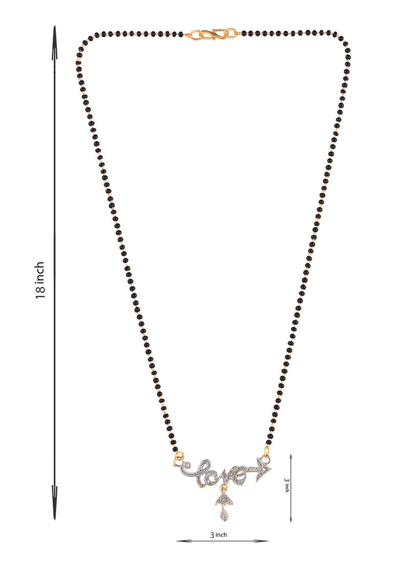 Gold Plated American Diamond Love Arrow Design Mangalsutra