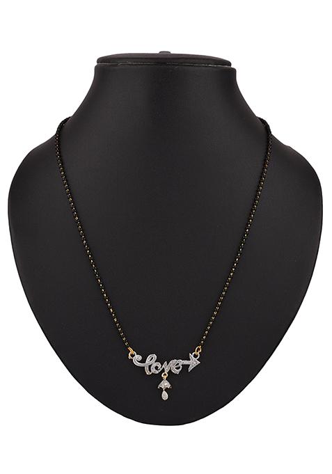 Gold Plated American Diamond Love Arrow Design Mangalsutra