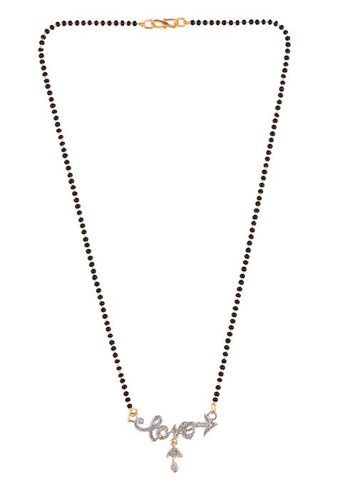 Gold Plated American Diamond Love Arrow Design Mangalsutra
