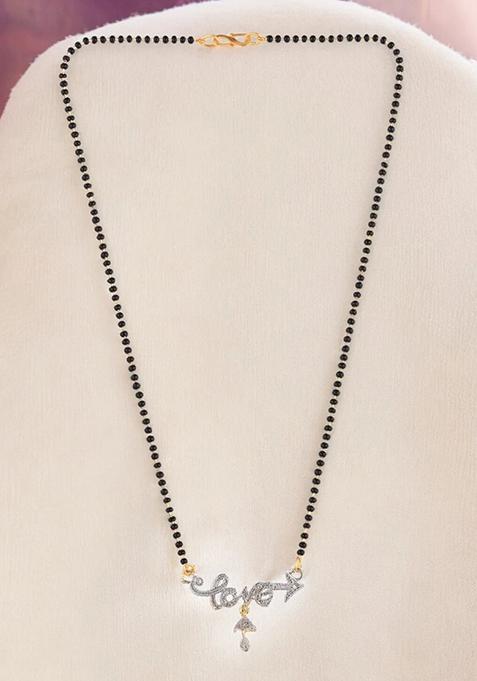 Gold Plated American Diamond Love Arrow Design Mangalsutra
