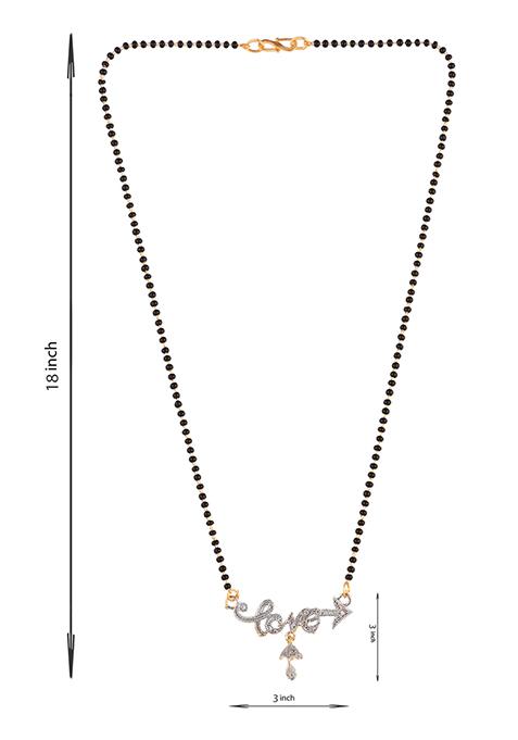 Gold Plated American Diamond Love Arrow Design Mangalsutra