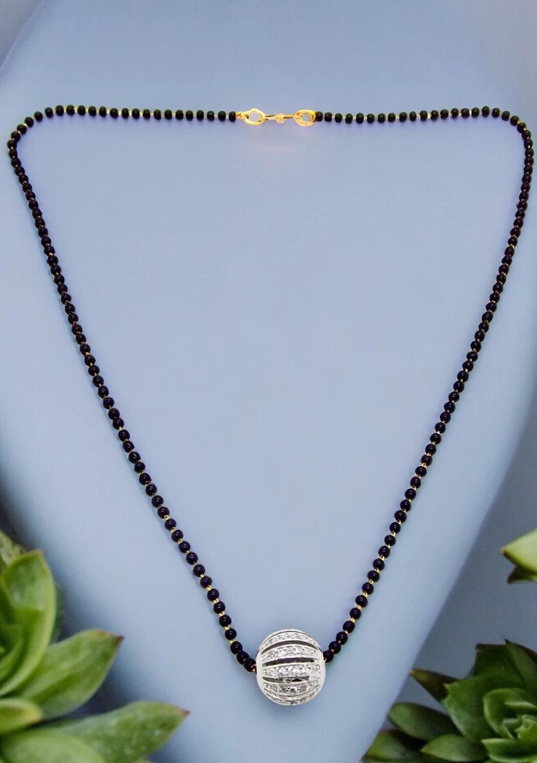 Gold Plated American Diamond Ball Mangalsutra