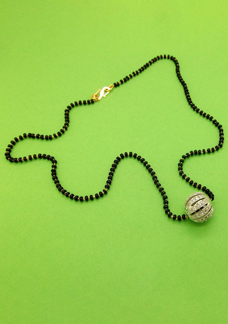 Gold Plated American Diamond Ball Mangalsutra