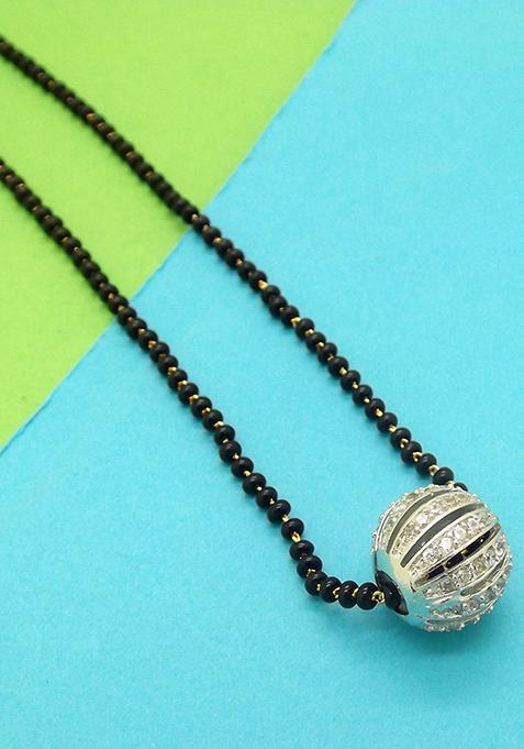 Gold Plated American Diamond Ball Mangalsutra