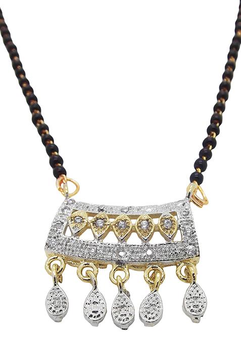 Gold Plated American Diamond Drop Dangle Mangalsutra