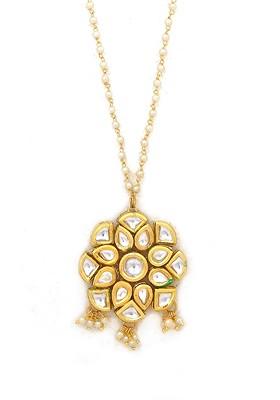 White Gold Tone Kundan Necklace
