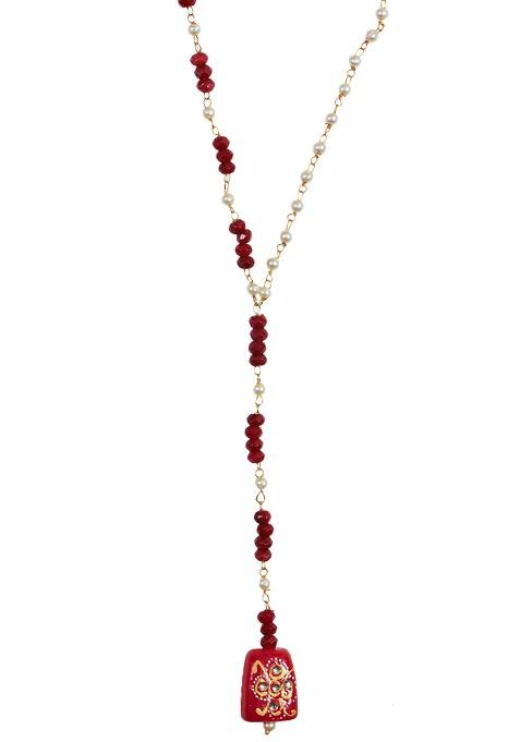 Red Pearl Bead Necklace